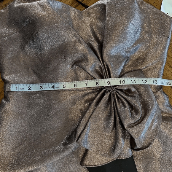 Aidan Mattox Women's Pink Strapless Bow Jacquard‎ Metallic Mini Dress Size 6 NWT - Picture 9 of 16